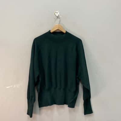 Basque Womens  Size L Knit Jumper Bottle Green 