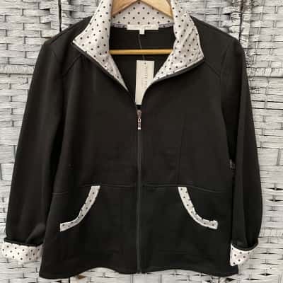 White Festher Womens  Size S Jacket Black  / White 