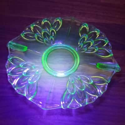 Uranium/Vaseline Glass Small Plate - 14cm diameter