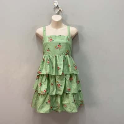 Dotti Womens  Size 12 Mini Dress Floral / Green 