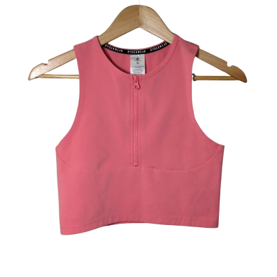 Size M - Ryderwear Womens Pink Cropped Sports Top 