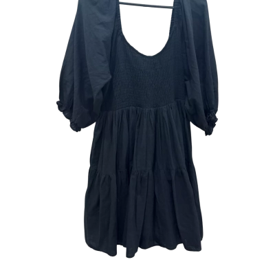 You + All Womens  Size 24 Shirred Cotton Black Dress 