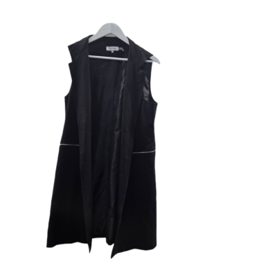 Calvin Klein Women's Longline Sleeveless Vest Blazer Jacket Black Size 12  