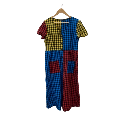 Dangerfield Womens  Size 14 Short Sleeve Dress  Gingham / Multicoloured 