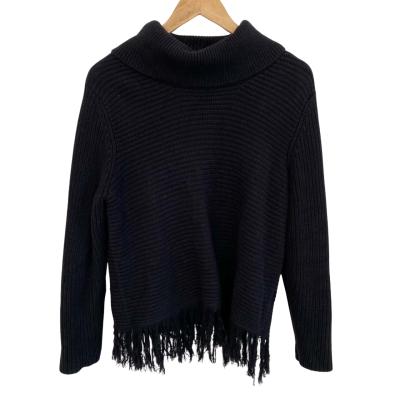 pingpong Womens  Size XL Roll Neck Jumper Black  