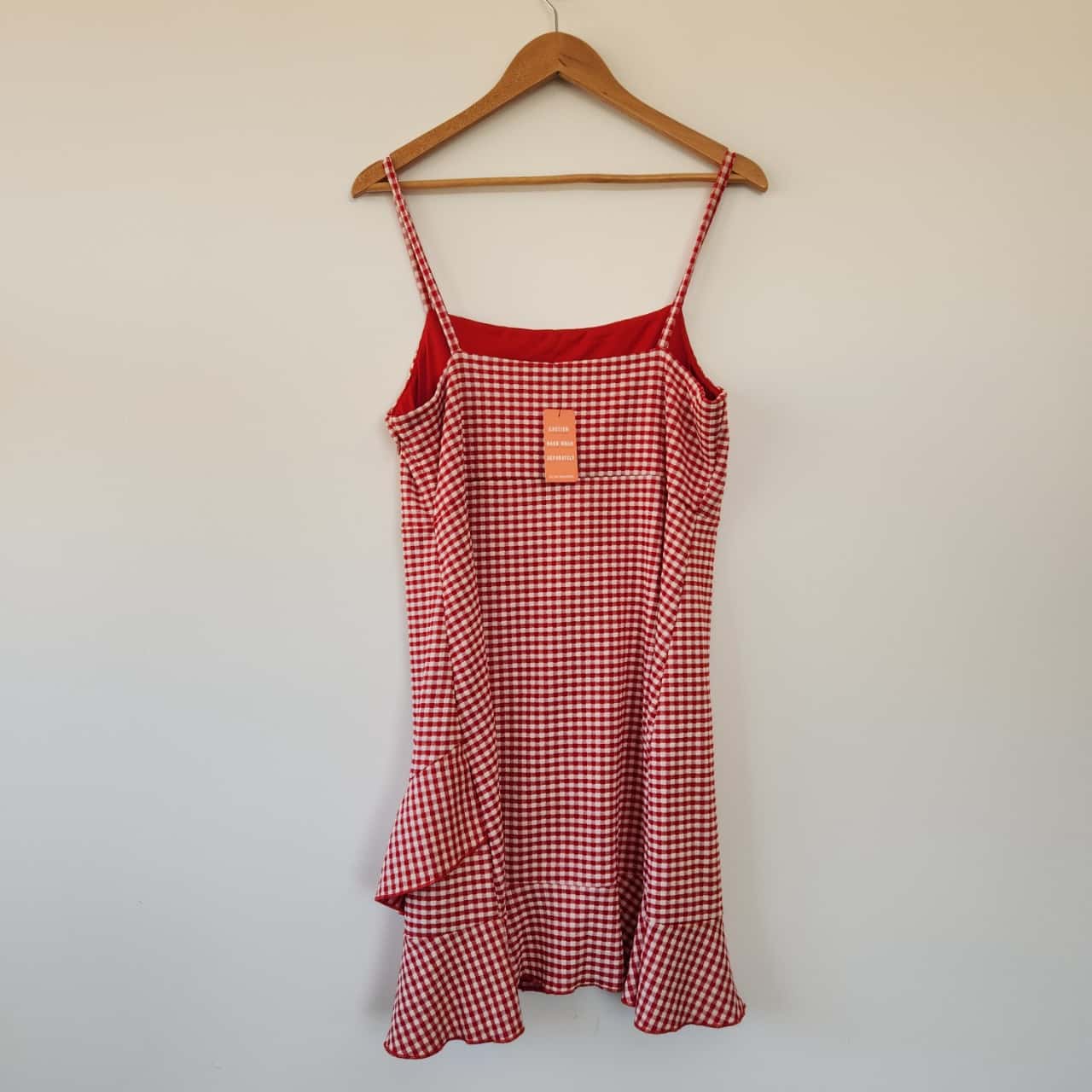 strapless open back dress Red Plaid Shirtwaist Yanis Dress X-Large main image 1