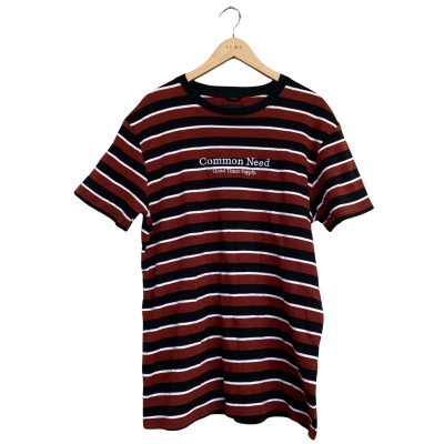 Common Need Mens  Size S Short Sleeve Shirt Striped 