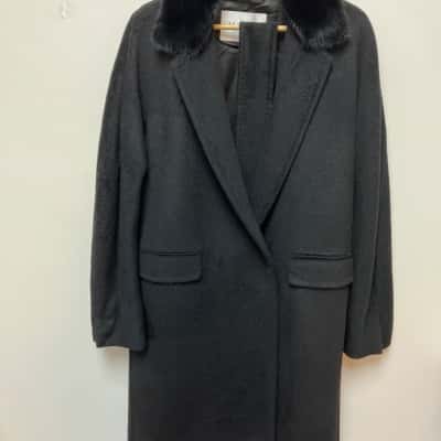 Max Mara Womens Trench Coat Black  M