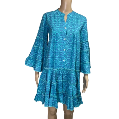 Peacock feather cotton mini dress size XS 