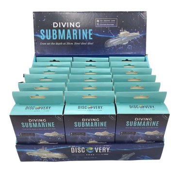 Box lot of Brand New Discovery Zone Diving Submarine Science Kits. 18 per box.