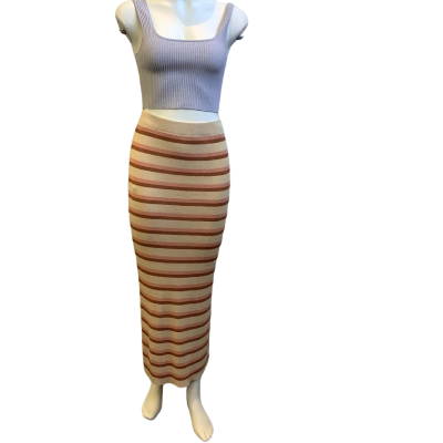 Brand New Princess Polly Womens Size S-M Melina Striped Knit Skirt Multicoloured