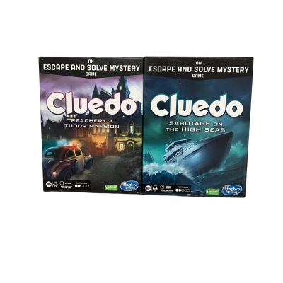 Cluedo - Treachery at Tudor Mansion and Sabotage on the High Seas Escape Rook Board Game Set