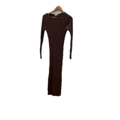 AERE Womens dress Size L Brown ribbed knit