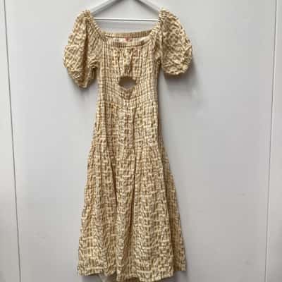 Showpo Womens  Size 14 Beige / Cream / Gingham 