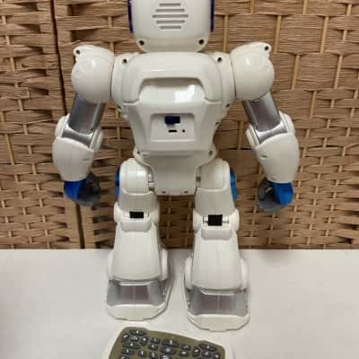 Ruko Carle 1088 Smart Programmable Interactive RC Robot.  It is a large, app and remote-controlled toy suitable for ages 3 and up.  The robot has nine flexible joints and can perform various actions, including walking, sliding, turning, and dancing t