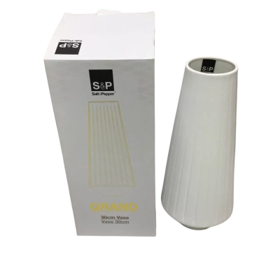Salt&Pepper Grand 30cm White Vase - BNWT - RRP$59.95