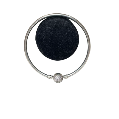 Pandora Womens 6cm Bangle Pink Crystal/Sterling Silver