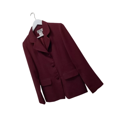 Vintage SK Fashions Australia Burgundy Tailored Blazer Jacket Size 10