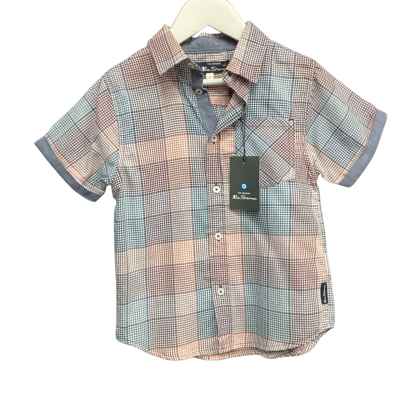 Ben Sherman Button Down Shirt Size 5 Blue / Checked / Pink  