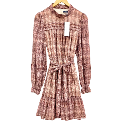 French Connection Abstract Patterned Long Sleeve Mini Dress Size 10