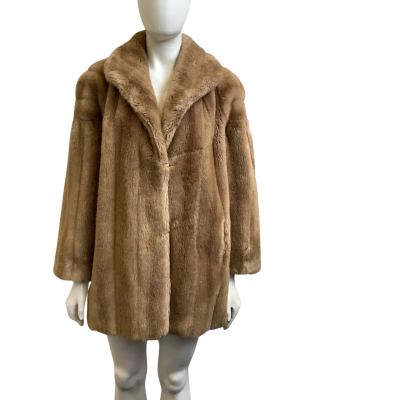 Otex Womens  Label Size 14 Faux Fur Winter Coat Brownish Beige
