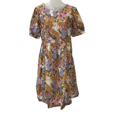 Princess Highway - Floral Dress with Sweet White Rabbits Multicoloured Size 8