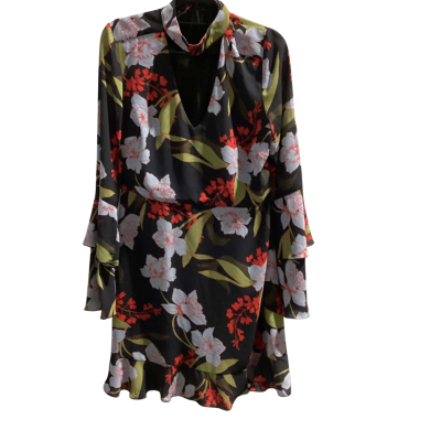 Portmans Womens  Size 12 Floral Dress Black  