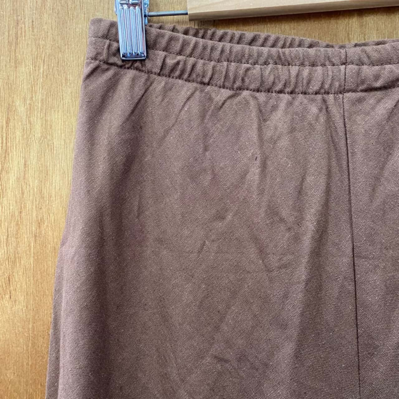 Glassons Chocolate Brown Linen-Blend Pants Size 12(s)