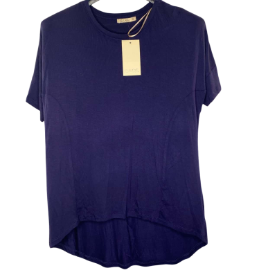 Sass Womens  Size 10 Short Sleeve Top Navy Blue 