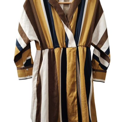  Vero Moda Womens Size S Multi Brown Navy Dress
