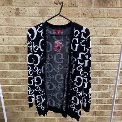 Guess Womens black cardigan Size L 