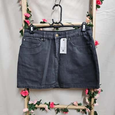 Womens Billabong Black Denim Skirt Size 28/10 RRP $79.99