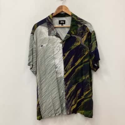 Stussy Pattern Short Sleeve Shirt - Size L