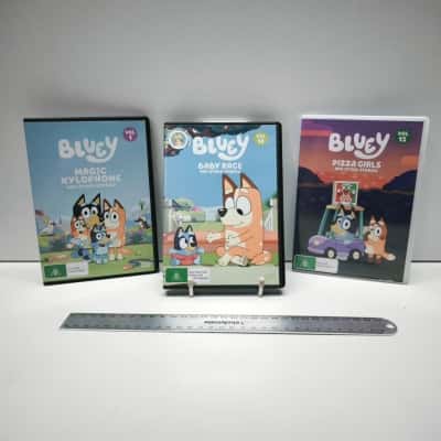 Bluey DVD Bundle Volume 1 Magic Xylophone Volume 12 Baby Race Volume 15 Pizza Girls