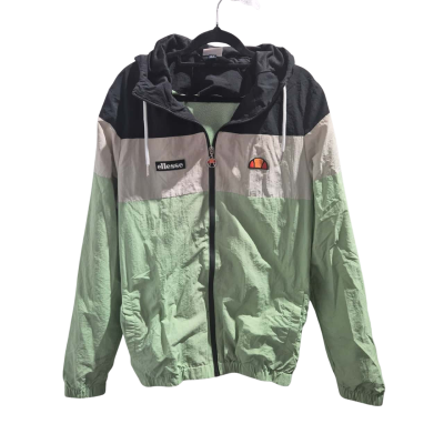 Ellesse Mens  Size L Hood Jacket Black Beige and Sage Green