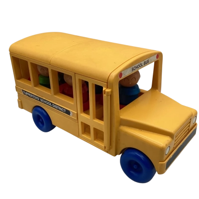 Vintage 1987 Tupperware "Tuppertoys School Bus" / Classroom with 5 Figures   (CAB)