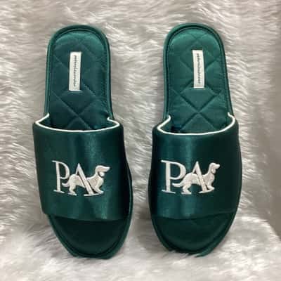 Peter Alexander Unisex Slippers, Size L in Green 