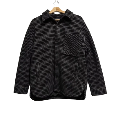  Ranben Men’s Size L Black and White Top Knit Jacket 