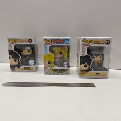 Funko Pop Animation Vinyl Figures Lot Inuyasha Sango Rin & Naruto Sexy Jutsu