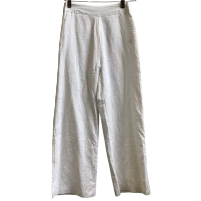 Brand New Nude Lucy Womens  Size XS Wide Leg Linen Blend Pants White