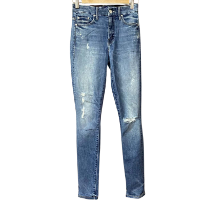 Mother Denim Womens Size 25 Blue Skinny Ripped Jeans 