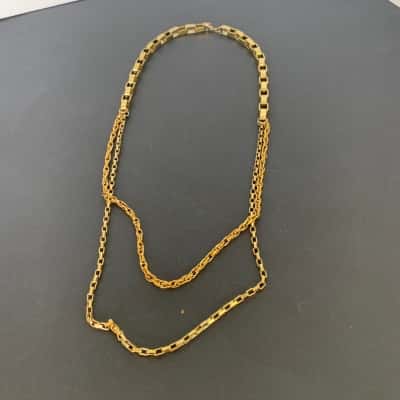 Vintage Style Multi-Strand Chunky Gold Tone Necklace