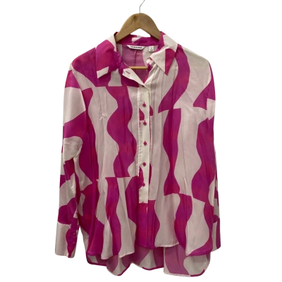 Country Road Womens  Size 10 Long Sleeve Shirt Pink  / White 