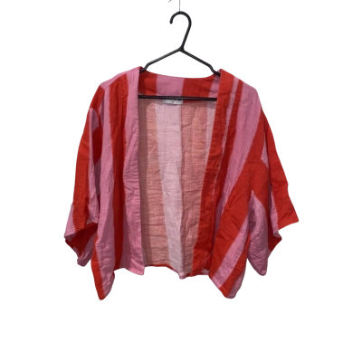 Boom Shankar Pink/Red Striped Cotton Shirt Size 12 
