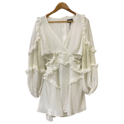 Bardot Womens  Size 12 Open Back/Sides Mini Dress White 