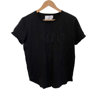 Decjuba Womens  Size M Short Sleeve Top Black  