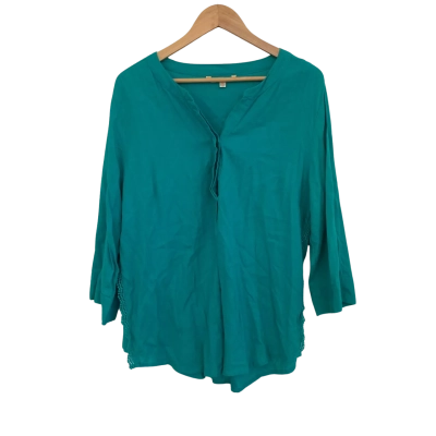 Noni B Womens  Size 14 3/4 Sleeve Top / Button Down Top Turquoise 