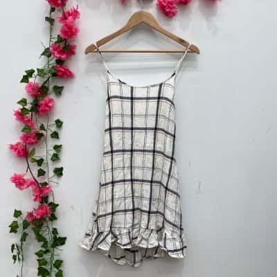 Glassons Womens  Mini Dress Size 12 Black  / Brown / Checked / White 