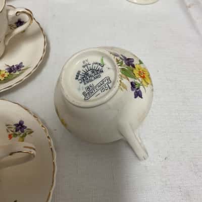 Vintage 15 piece J&G Meakin tea coffee set Canterbury England centenary 1851-1951 collectable birthday gift present gold trim floral flowers 