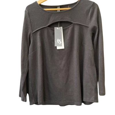 Taking Shape Cotton Kiara Long Sleeve Top Black Size 14 BNWT